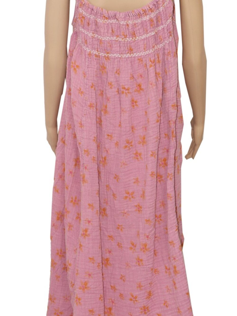 Free People Azure Maxi Dress Floral Printed Sleeveless Smocked Pink XS - Picture 6 of 10